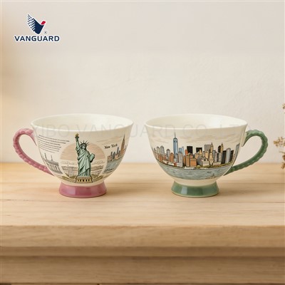 Caneca de sopa de porcelana
